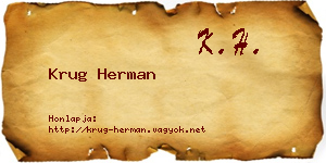 Krug Herman névjegykártya