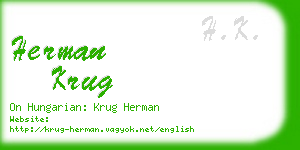 herman krug business card